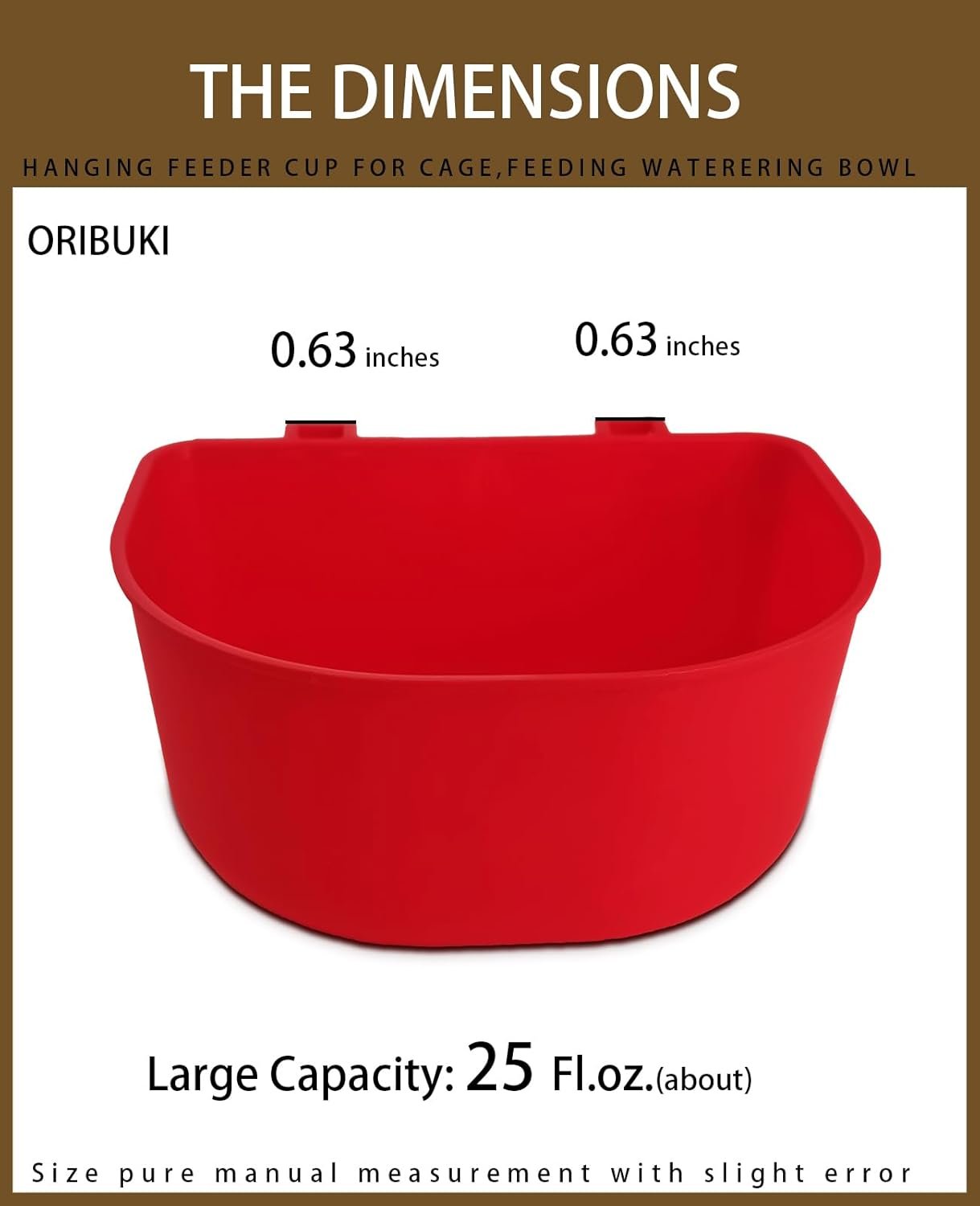 ORIBUKI 5 Pack Cage Cups Chicken Birds Feeder Water Bowl 25 OZ Rabbit Feeding Watering Dish for Travel Carrier Cat Puppy Food Dispenser Hanging Wire Cages Treats Box Seed Drinking Coop Cup Birdbath