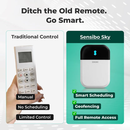 Sensibo Sky Smart Air Conditioning Control, Easy and Quick to Install by Yourself. Comfort and Energy Saving. Wifi Control Compatible with Google App, Alexa and Siri
