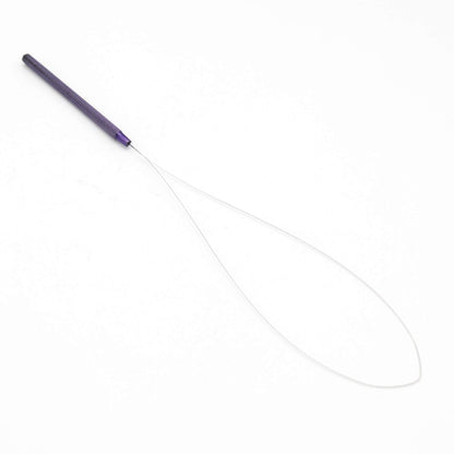 Professional Hair Extension & Beading Tool Kit Remove Plier Set for beads (4 Piece) I-Link Micro Ring Loop Needle Pulling Hook Threader Wire for Silicone Rings (Purple)