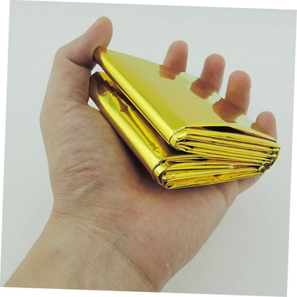 TOBBOMEY 3pcs Foil Emergency Blankets Double Sided Gold Silver Safety Blankets for Outdoor Activities Heat Retention Moisture Protection for Camping Hiking and Survival