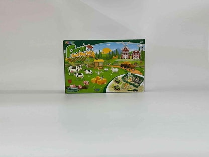 FRUSE Play Sand Farm Animal Toys,Sensory Bins for Toddlers with 1KG Sensory Play Sand,Farm Figures & Tractor Playset,Sandbox for Kids 3 4 5 6 7