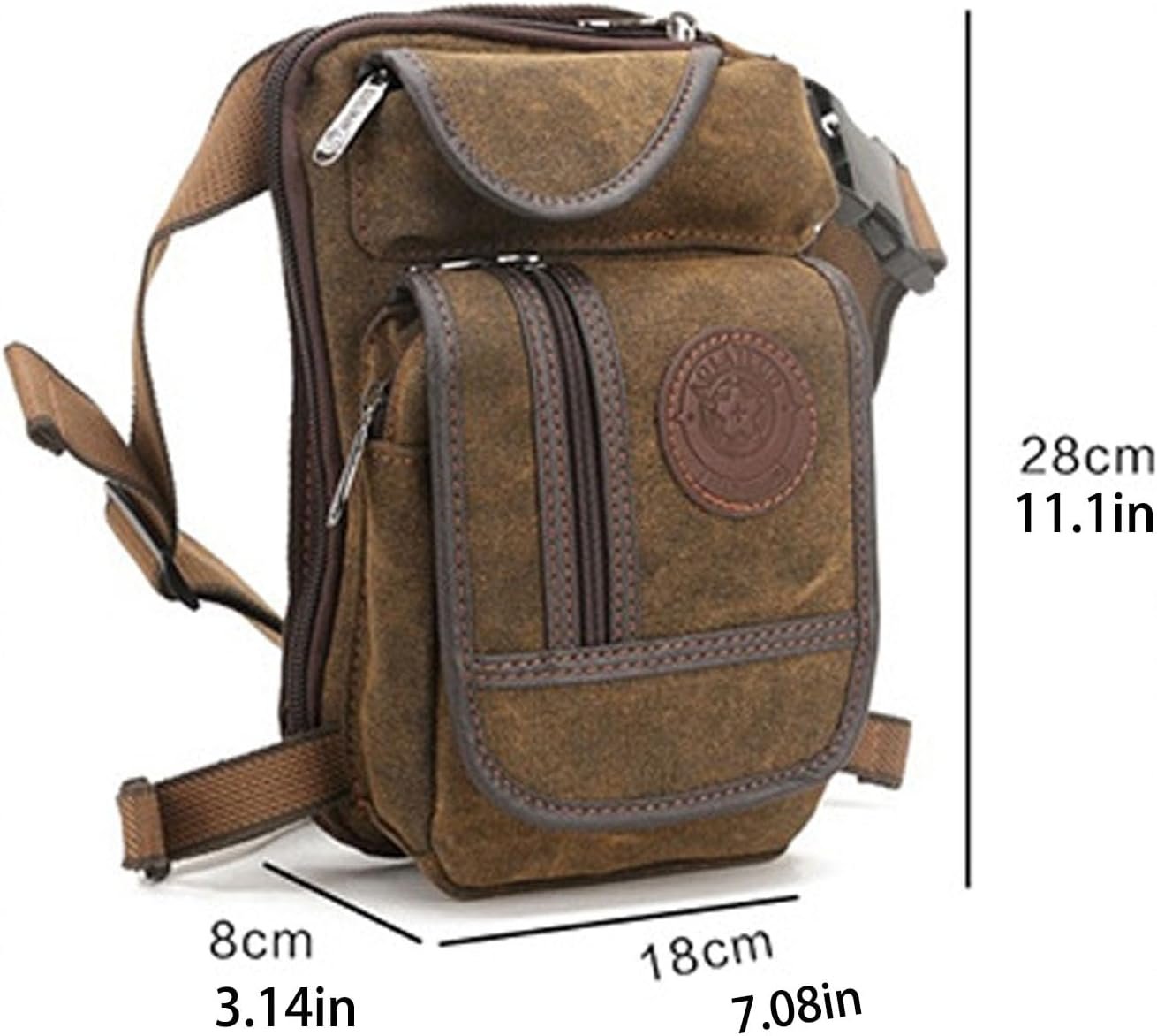 EquiPouch Riding Pouch Effortless Riding Gear Hip Bum Oxford Leg Bag, Men Women Outdoor Travel Waist Pack (Dark Brown)