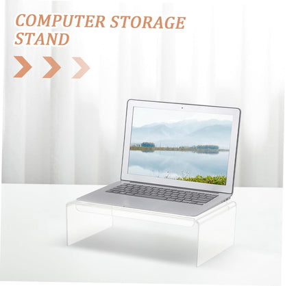 jojofuny Clear Acrylic Monitor Stand Riser for Home Office Ergonomic Laptop Riser with Sturdy Design for Computer Displays Enhances Posture and Workspace Organization