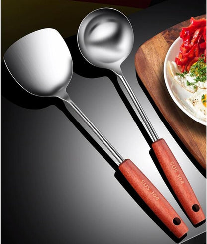 QQNQQ Utensili da Cucina, Utensili da Cucina Cucchiai for Cucinare Spatole Utensili da Cucina in Acciaio Inossidabile Gadget Pentole Spatole da Pranzo Cucchiai