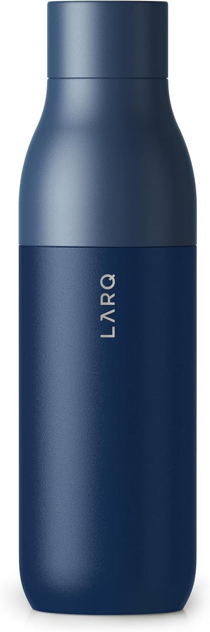 LARQ Bottle Twist Top 25oz - Insulated Stainless Steel Water Bottle | BPA Free | Reusable Water Bottle for Camping, Office, and Travel | Keep Drinks Cold and Hot, Monaco Blue