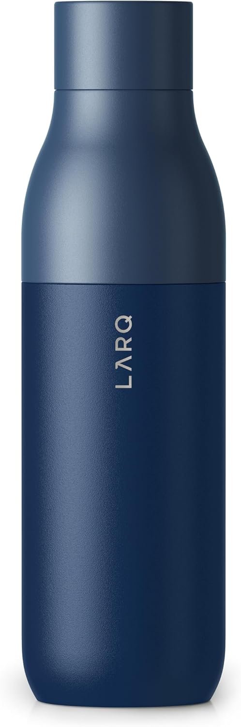 LARQ Bottle Twist Top 25oz - Insulated Stainless Steel Water Bottle | BPA Free | Reusable Water Bottle for Camping, Office, and Travel | Keep Drinks Cold and Hot, Monaco Blue