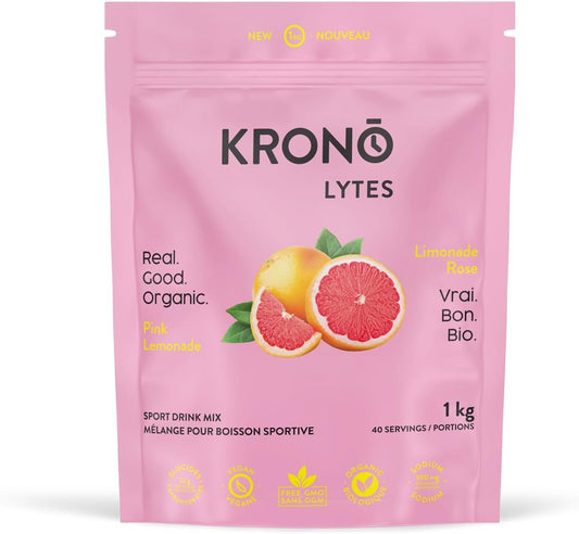 Krono Nutrition Sport Hydration drink mix – Energy & Electrolytes powder for Sports Performance - Vegan, Gluten Free, Organic – 40 servings (40 servings (1kg), Pink Lemonade)