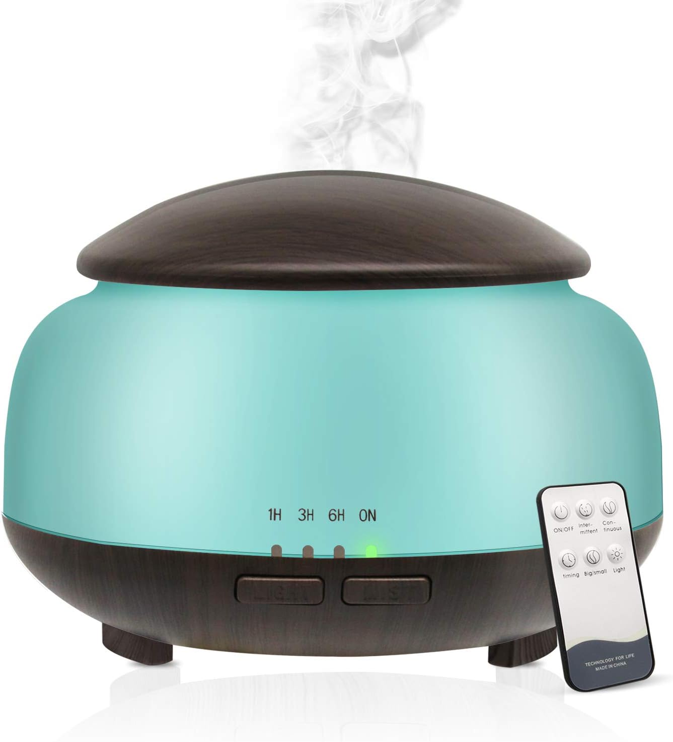 Essential Oil Diffuser, Daroma Aromatherapy Diffuser with Remote Control,300ml Aroma Ultrasonic Nebulizing Cool Mist Humidifier,7 Color Mood Lights & Waterless Auto-Off for Home Office Gift,Dark Wood