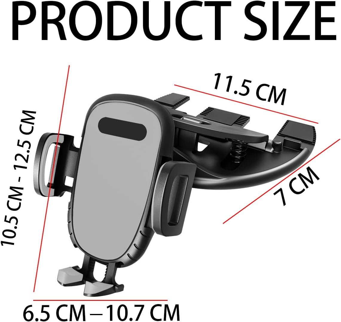 JNNJ Universal One Touch Car CD Slot Phone Holder (Grey)