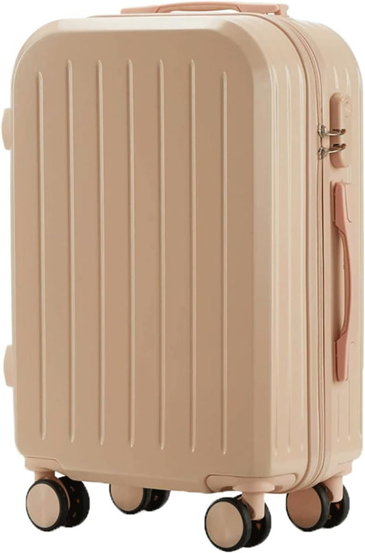 Wheeled Suitcase, Large Capacity Durable Suitcase Student Carry-on Luggage Security Combination Lock Women's Suitcase,Black-20 inches (Pink 22 inches)