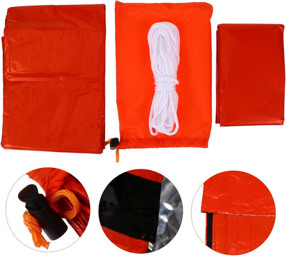 BESPORTBLE Emergency Tent Car Emergency Space Blanket Outdoor Blanket Fan Bed Pe Tear-Resistant Material Orange