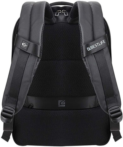 BESTLIFE Unisex-Adult (Luggage only) Briefcase Laptop Backpack for 15.6" with Security Features + USB Connector, Black, One_Size