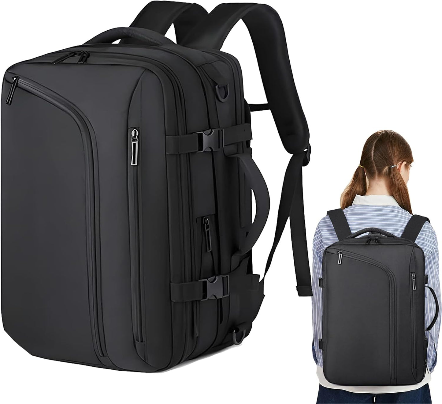 Vacuum Backpack Travel, Compression Packing Cubes, Waterproof Carry on Pack with Expandable and Waterproof Design or Long Term Clothing Storage and Business Trip