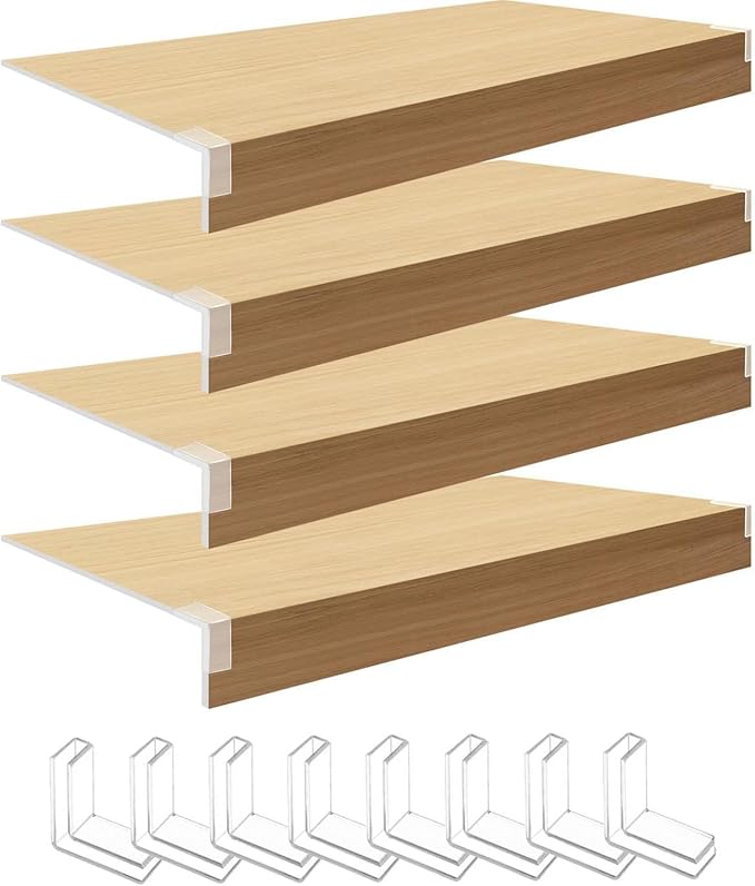 Wire Rack Covers for Shelves - Pantry Closets Wood Wire Shelf Covers 4PCS/for Home and Kitchen Organization