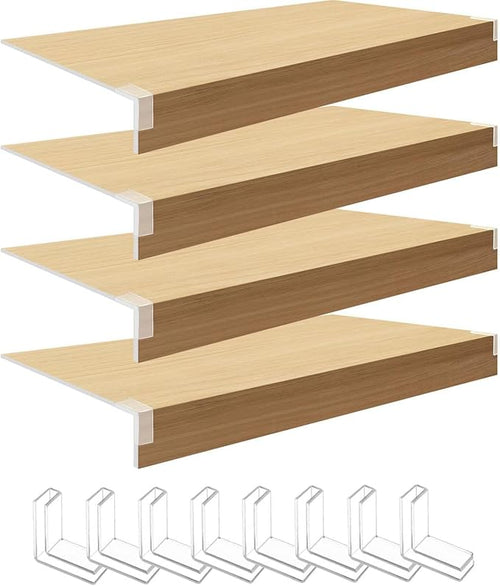 Wire Rack Covers for Shelves - Pantry Closets Wood Wire Shelf Covers 4PCS/for Home and Kitchen Organization