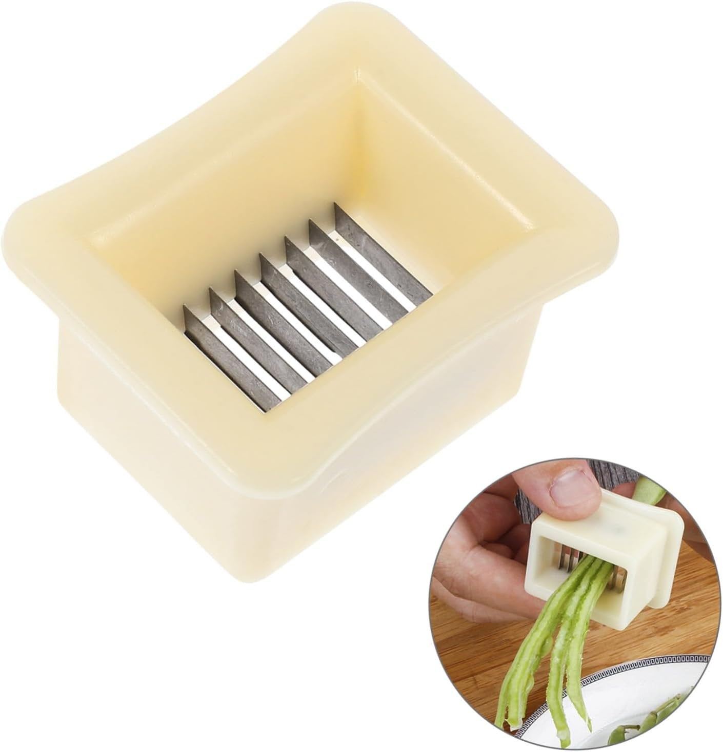 Mikinona 3Pcs Vegetable Cutters Bean Shredder with Shredding Finger Protector and Grater Food Holder Practical Slicing Tools for Effortless Meal Prep