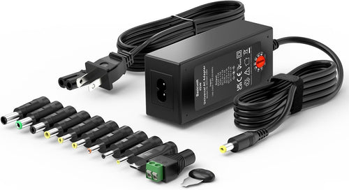 Basicvolt 45W Universal AC/DC Adapter 5V 6V 7.5V 9V 12V 13.5V 15V 1A 2A 3A Power Supply, Multi-Voltage Power Adapter for Household Electronics Webcam TV Box LED Strip Light Speaker and More