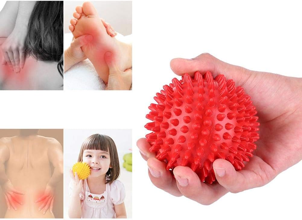 Finger Relax Massage Balls, Durable Plastic Trigger Point Massager, Roller Spiky Balls Fitness Tool 7.5cm/9cm(Red 7.5cm)