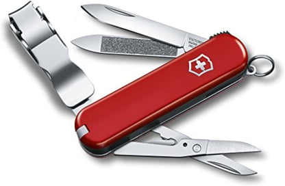Victorinox Nail Clip 580, 8 Functions, Swiss Made Multi-Tool with Nail File, Nail Cleaner and Small Blade - Red