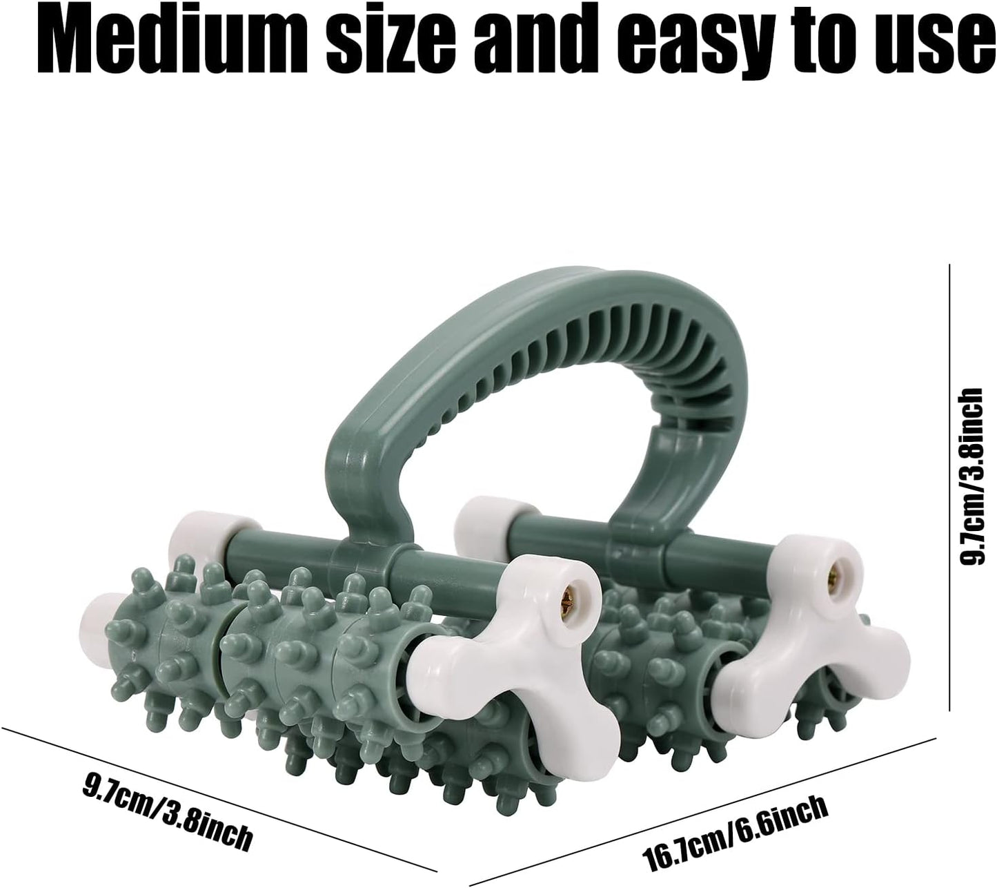 olelo Muscle Massage Roller Fascia and Anti Cellulite Roller Fat Blasting Release Mini Trigger Point Deep Tissue Myofascial Release Tool Massage Strap for Back, Neck, Waist, Legs (Black Green)