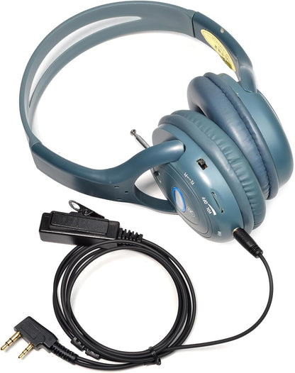 UAYESOK Walkie Talkie 2 Pin Kenwood to 3.5mm Headphone Adapter, Aux Audio Cable, Radio Adapter with PTT for Baofeng Kenwood TYT Wouxun Quansheng Radio for Electronic Earphones