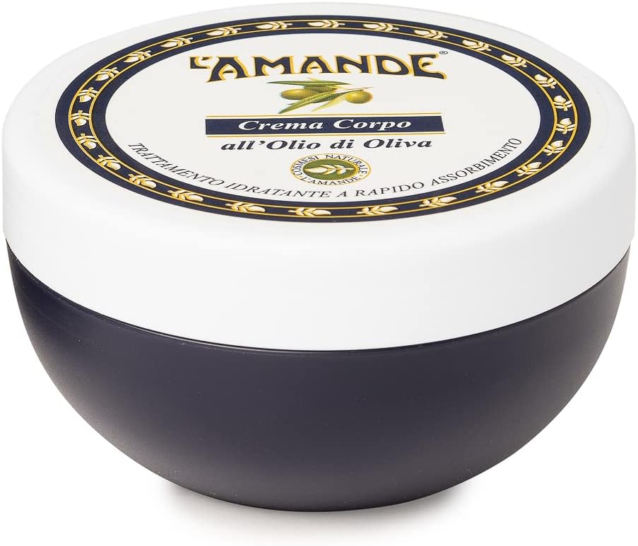L'AMANDE - Moisturizing Body Cream Dry Skin with Hyaluronic Acid and Vitamin E, Mild Antioxidant and Soothing, Anti-Aging Scented Body Cream for Soft and Velvety Skin - Olive Oil 200 ml