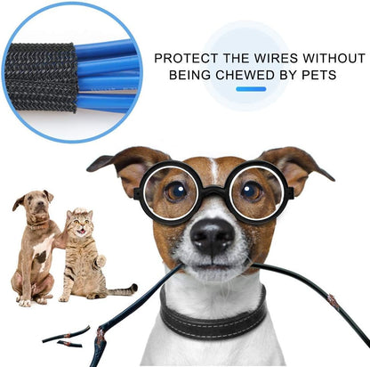 AGPTEK Cable Management Sleeve Cover, Cord Management System for Desk PC TV Computer Projector Wires Protection and Organization, Home, Theater and Office, 10ft - 4/5inch, Black