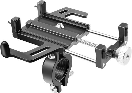 CIXMUS Bike Phone Holder Aluminum Universal Motorcycle Phone Holder for 3.5-6.5 inch Smartphone Mobile Phone Holder - Stable and Durable