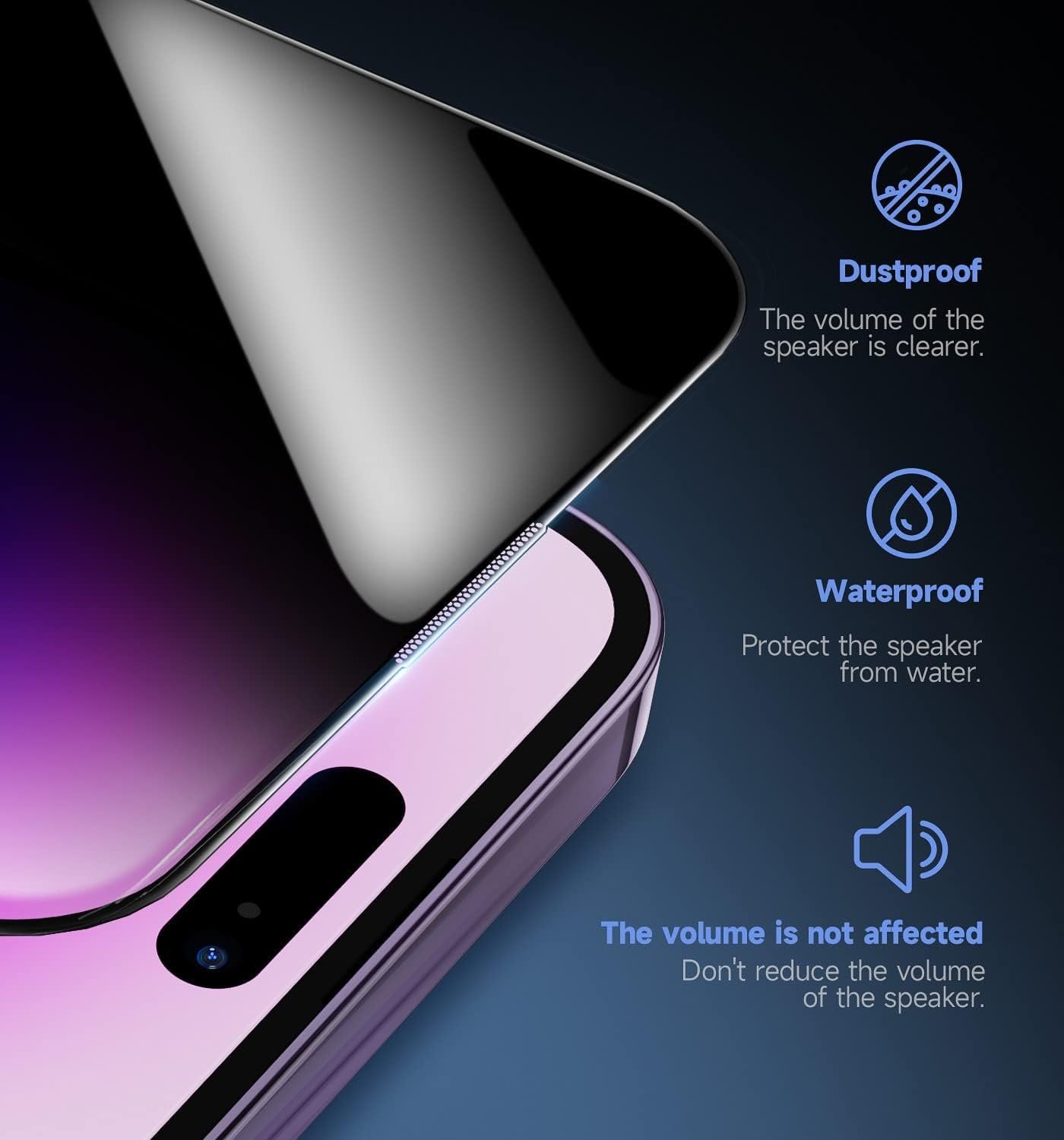 MAGIC JOHN 2 Pack for iPhone 14 Pro Max 6.7 inch Privacy Glass Screen Protector, Auto Dust-Elimination Installation, Bubble Free, Easy Installation