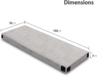 Comfeezzz CertiPUR-US Memory Foam Camping Mattress Pad Portable Roll Up Sleep Mat for Floor, Tent, Car, Guest Bed Outdoor Cot Lightweight Waterproof Cover with Travel Bag 190 x 76cm