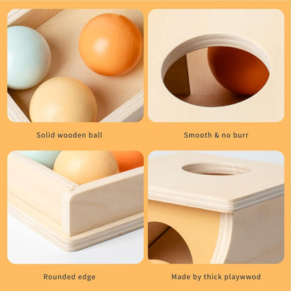 HENGYAN Edition Montessori Toys for Babies 6-12 Months Object Permanence Box Wooden Ball Drop Toy Play for 6 Month 1 2 3 Year Old Toddlers Infant Early Age Toy