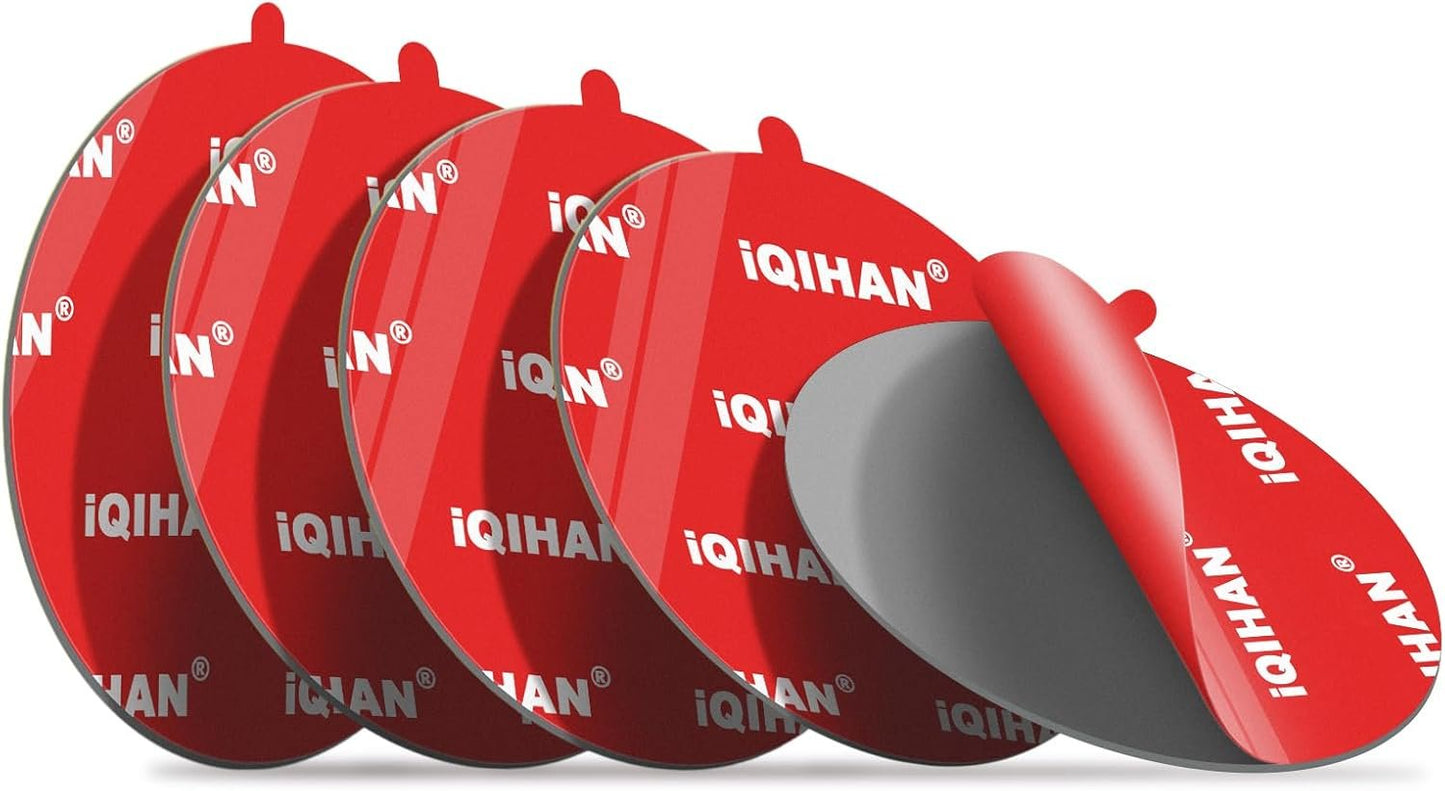 Sticky Adhesive Pads for Dash Cam Mount, 5pcs 63mm(2.48") Round Strong Double-Sided Mounting Sticker Tape Replacement for Dashcam Car Window Dashboard/Windshield Camera Suction Cup Holder Base