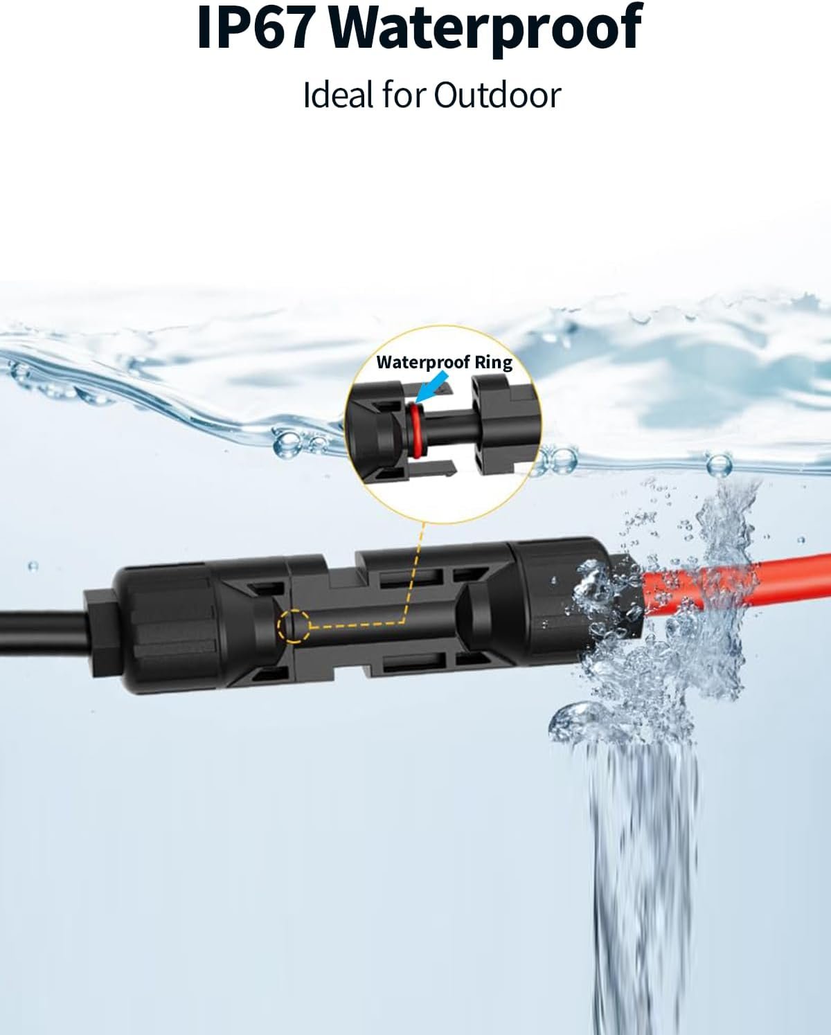 Tonton 7-in-1 Solar Panel Connector, MC-4 Solar Connector Cable to DC 8mm XT60 Anderson Adapters, for EF ECOFLOW River & Delta Series, Jacker Explorer, BLUETTI Portable Power Station, Solar Panel