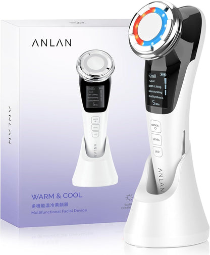 ANLAN Multifunctional Anti-Wrinkle Beauty Massager, Red and Blue Hot and Cold Facial Massage, Deep Cleansing Anti-Aging Firming and Lifting