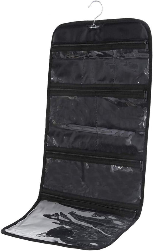 Wodison Foldable Clear Hanging Travel Toiletry Bag Cosmetic Organiser Storage