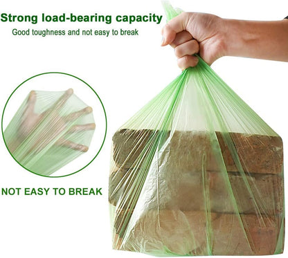 Biodegradable Trash Bags 100 Counts 2.6 Gallon Garbage Bags Small Strong Eco-Friendly Wastebasket Liners for Bathroom Kitchen Office-Green