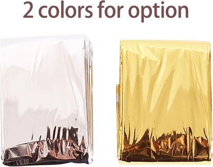 Emergency Blanket Survival Blanket Thermal Reflective Camping Blanket for Outdoor Emergency Rescue (gold-5pcs)