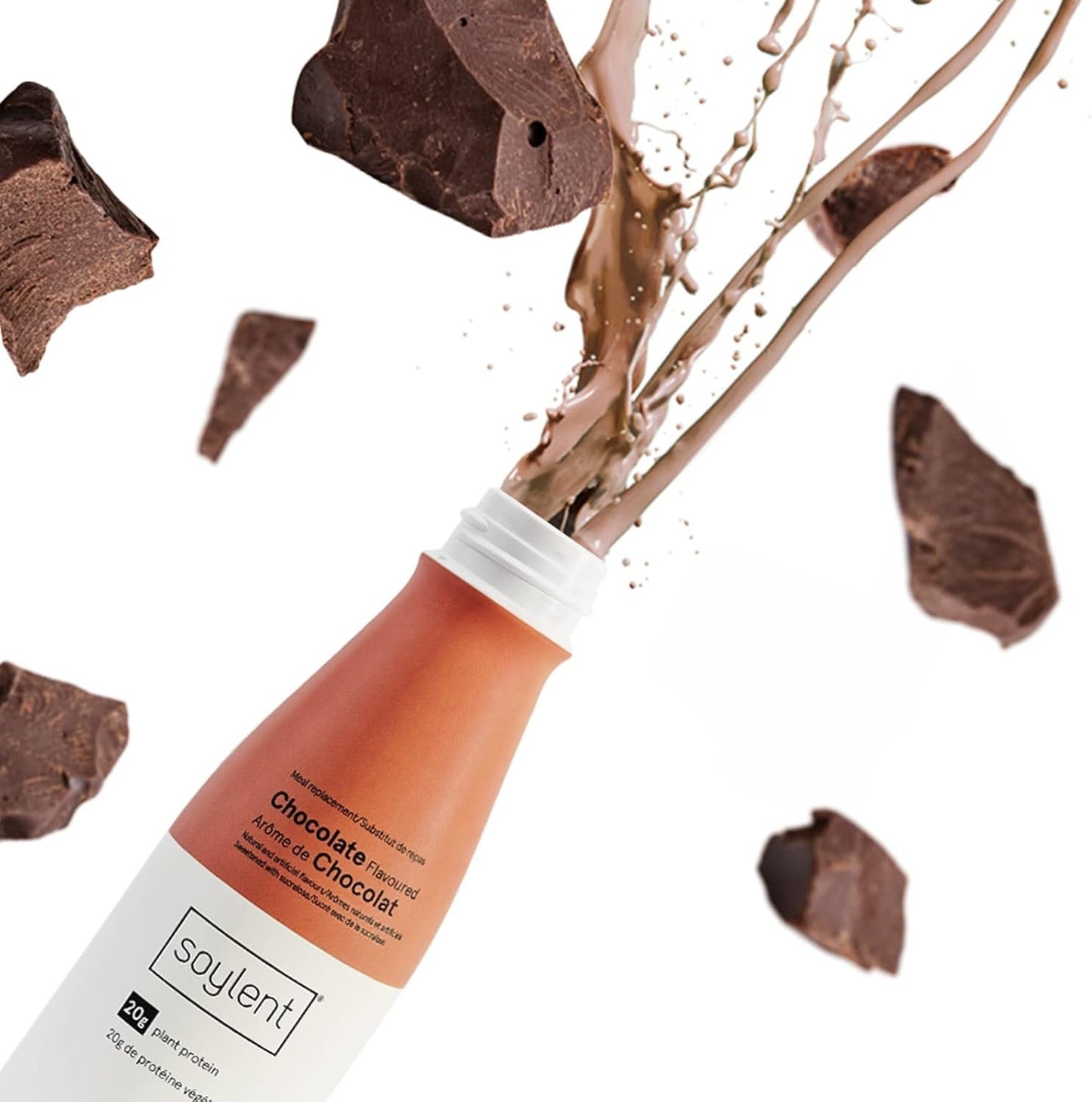Soylent Plant Based Meal Replacement Shake, Chocolate – Contains 20g Complete Vegan Protein, Ready-to-Drink – 414 ml, 12 Pack