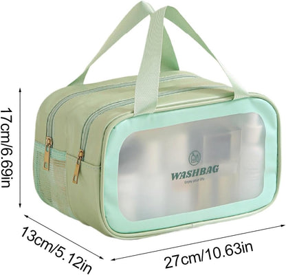 Travel Toiletry Bag, Multiple Compartments Travel Storage Bag, Portable Makeup Organizer, Large Capacity Hygiene Kit, Compact Shower Caddy, Convenient Pouch for Facial Cleanser