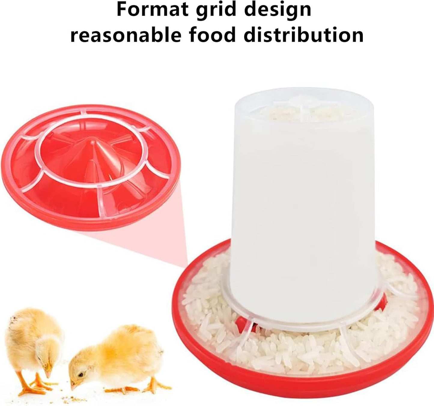 Jubepk Chicken Feeder and Waterer Set,Chick Feeder and Waterer Set - Poultry Feeding & Watering Supplies for Farm Pet Outdoor Baby Barn Family Livestock Friends