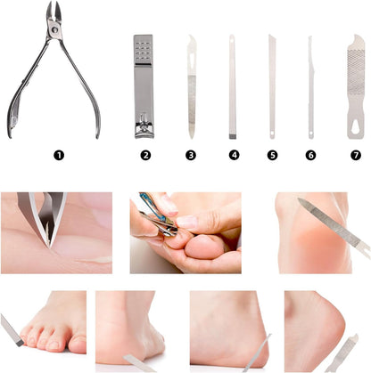 Manicure and Pedicure Kits, 19 Pieces Stainless Steel Nail Clippers Professional Manicure Set Nail Care Tools with Travel Case