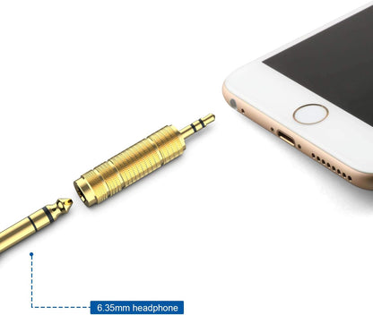 DIGITNOW! 3.5mm Male to 6.35mm Female and 6.35mm Male to 3.5mm Female Stereo Jack Adapter Gold-Plated Connectors Compatible with Guitar Electronic Keyboards Headphones, 4 Pack