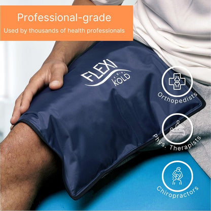 FlexiKold Gel Ice Pack (Standard Large: 26.5 cm X 36.8 cm) Ice Pack for Injuries, Reusable Cold Pack for Back Pain Relief, Migraine Relief Pad, After Surgery Comfort, Postpartum essentials, Headache, Shoulder, Ankle, Neck, Hip - 6300-COLD by NatraCure
