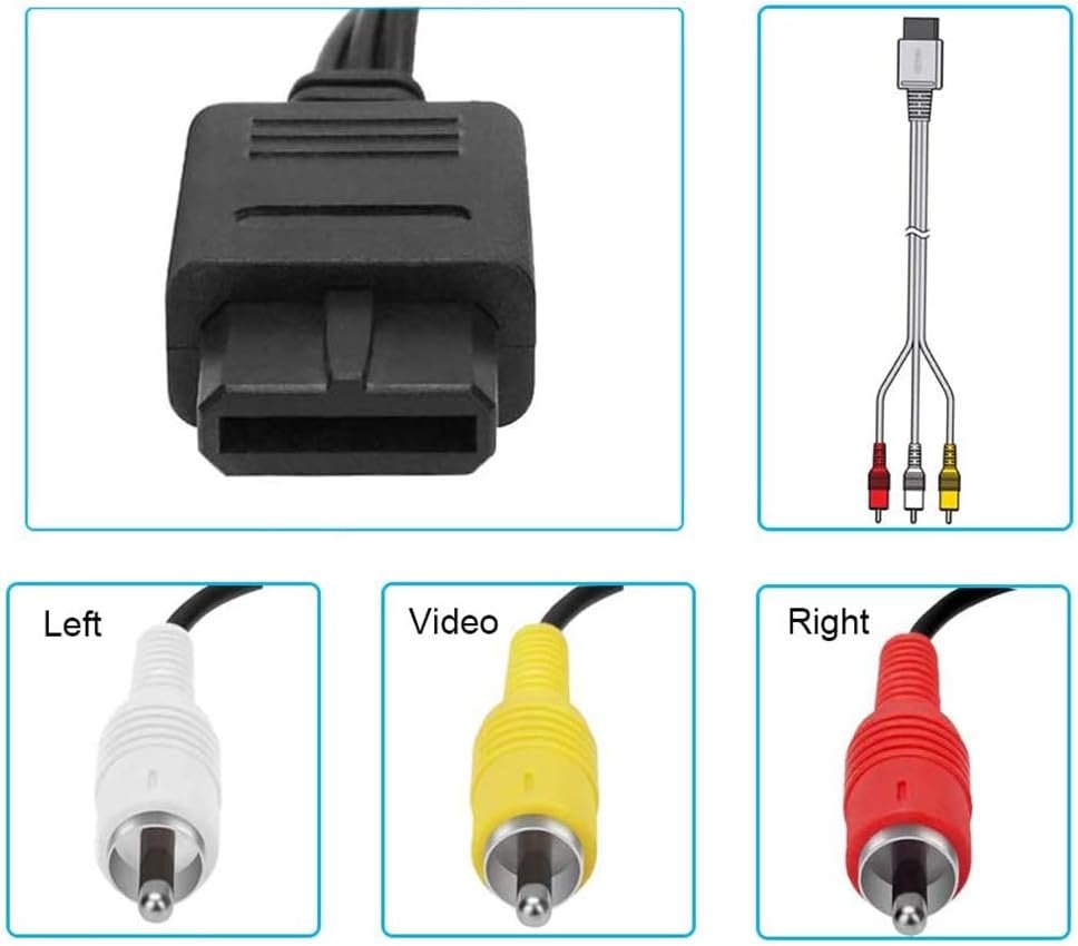 Snes/N64 to RCA Cable, 2-Pack 5.9ft Replacement AV Composite Cable Cords Adapter for Nintendo 64 N64/GameCube/Super Nintendo NES SNES