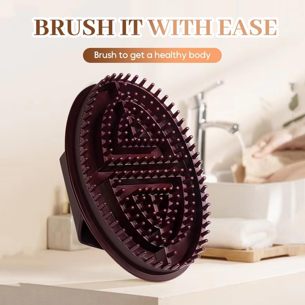 2PCS Meridian Massage Brush, Handheld Bath & Body Brushes Massage Comb Essential Oil Brush Body Scrubber Bath Body Brushes for Body and Leg Relaxation