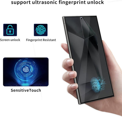 [3+3 Pack] Knomix for Samsung Galaxy S24 Ultra [Anti-Spy ] Privacy Tempered Glass Screen Protector 3 Pack+ 3 Pack Tempered Glass Camera Lens protector for Samsung S24 Ultra case friendly