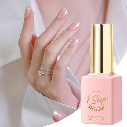Ceprznvey Gel Polish, Nail Care, Long Wear Spring Shade 12ml Nude 1 Step Glossy Beauty UV Lamp Color Natural Look Smooth Coat Manicure Art for Salon Home