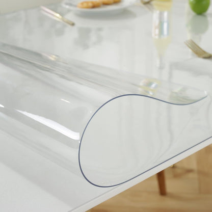 LovePads 1.5mm Thick 42 x 66 Inches Clear Table Cover Protector, Table Protector for Dining Room Table, Clear Plastic Tablecloth Protector, Table Pad for Kitchen Wood Grain