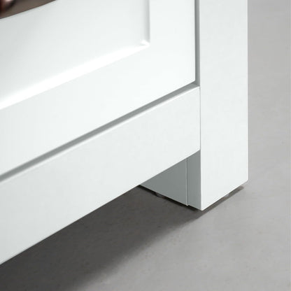 WeHome Modern Bedroom Chest of Drawers, Como Chest of 4 Wooden Drawers, Space-Saving Chest of Drawers, 100 x 40 x 70 cm, Chest of Drawers for Bedroom and Living Room with Chrome Handles (White)
