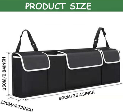 MITUMOMO Car Trunk Organizer Storage Bag, Back Seat Hanging Organizer, Adjustable Straps, Foldable Car Storage Bag for SUV Truck MPV